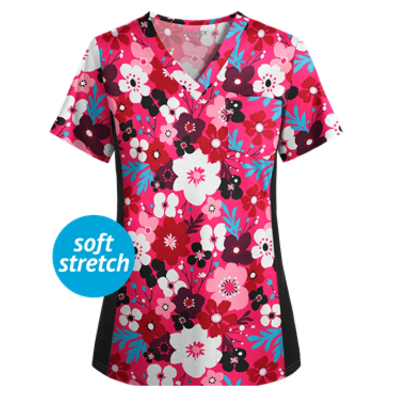 Blouse_Médical_Tunique_imprimée_Vibration_Florale_VETPROMTI0070